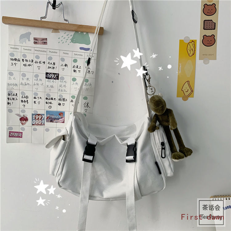 Túi Đeo Chéo Vải canvas Cỡ Lớn Phong Cách Hồng Kông Cá Tính A118