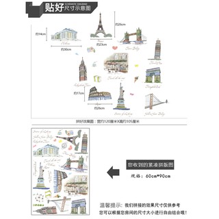 decal dán tường kì quan thế giới