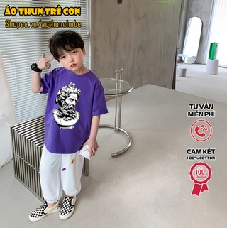 Quần Áo Trẻ Em Áo Thun Ngắn Tay Đầu Tượng Hy Lạp Chất Lừ Cực Ngầu Cho Bé Hot Trend Hè 2021