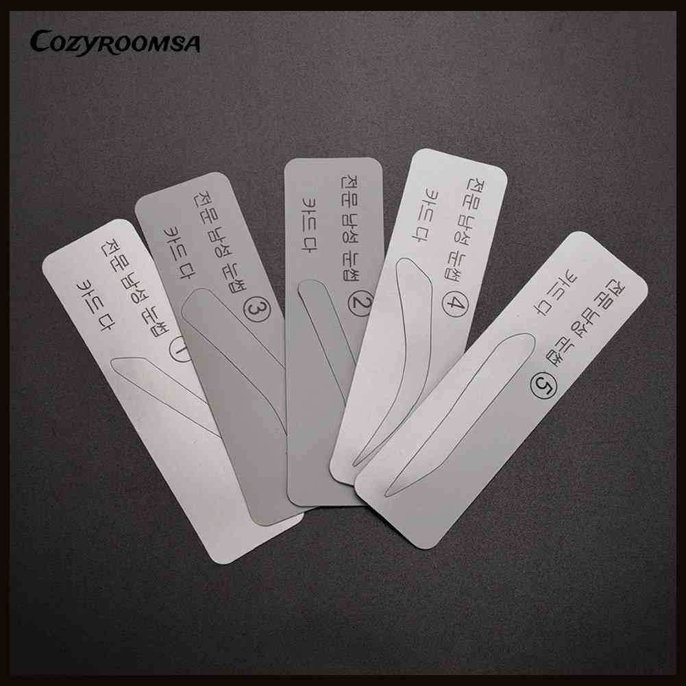 Set 5 Khuôn Hỗ Trợ Vẽ Lông Mày Tái Sử Dụng Tiện Lợi Thẻ