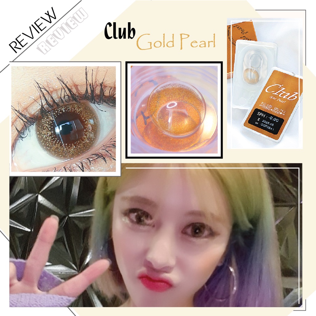 [𝗩𝗮̀𝗻𝗴 𝗔́𝗻𝗵 𝗞𝗶𝗺] Lens ANN365 Dùng 30 Ngày Màu Vàng Ánh Kim Club Gold Pearl Chống Tia UV - Silicone Hydrogel