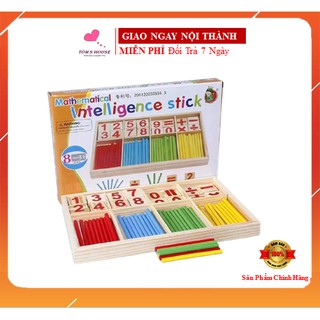 Bộ que tính gỗ và bảng số học toán - đồ chơi gỗ thông minh cho bé