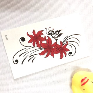 Hình xam dán hoa bỉ ngạn bướm đen BM-01 10x6cm_ mua 5 tặng 1 tattoo xinh