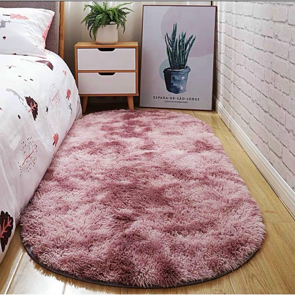 THẢM LÔNG TRẢI SÀN DECOR HÌNH OVAN (1MX1M6)