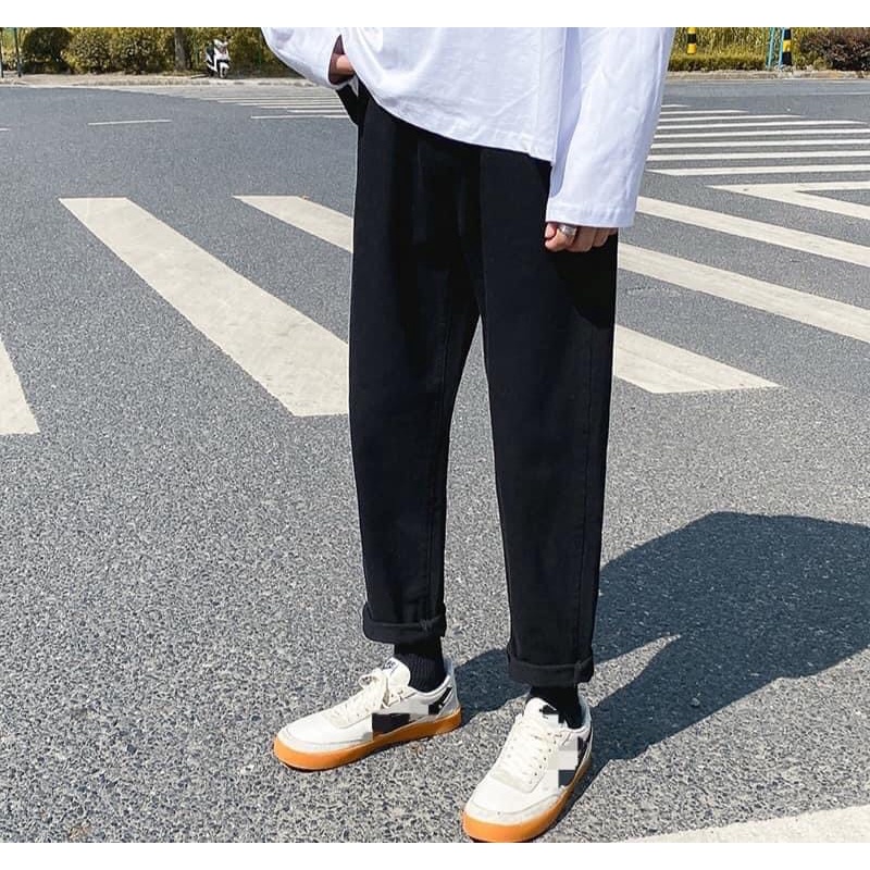 Quần Jeans BAGGY ĐEN nam VADITAMIN ống suông, rộng, hot trend 2021 siêu đẹp