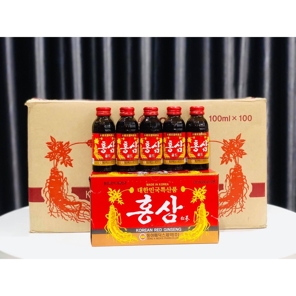 NƯỚC HỒNG SÂM HÀN QUỐC 10 CHAI TĂNG LỰC SỨC MẠNH-(HÀNG ĐẶC BIỆT) 105k/10 chai*100ml thượng phẩm-bổ sung năng lượng