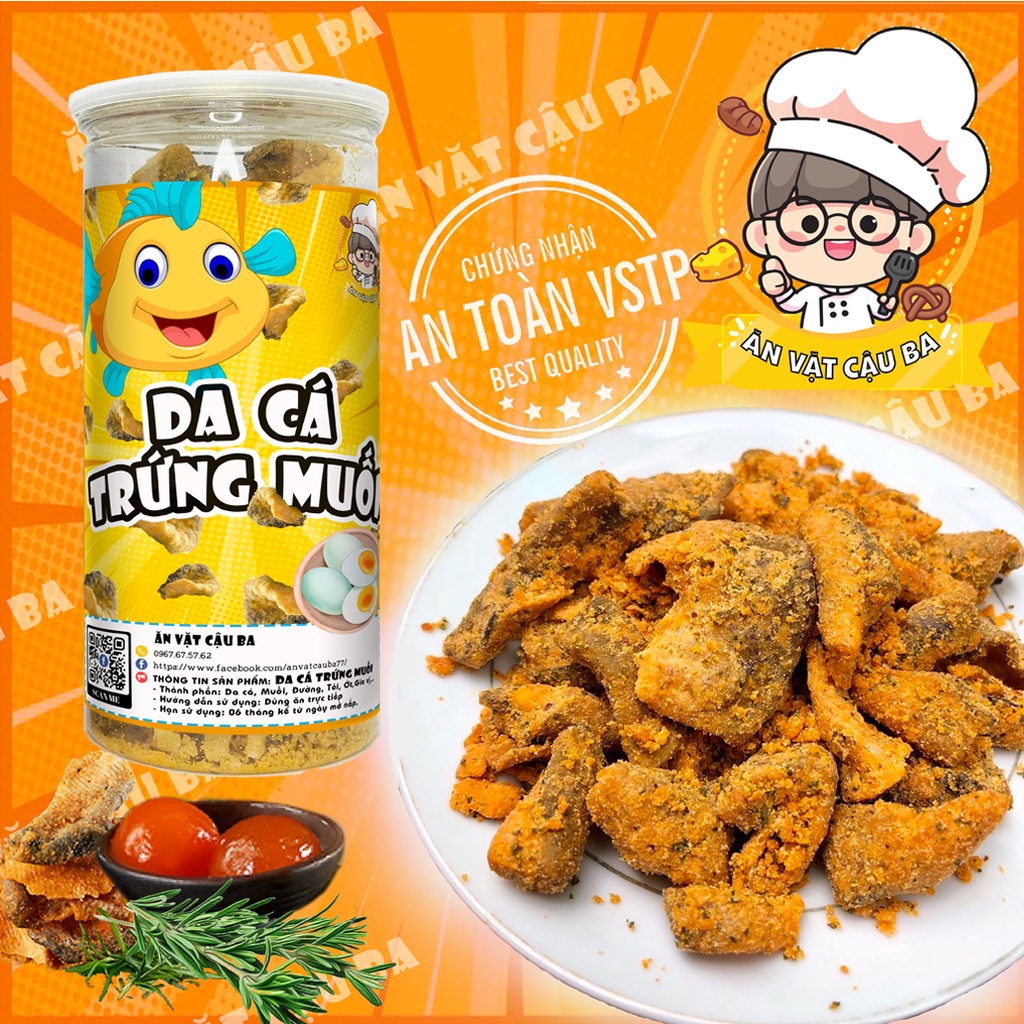 Da cá hồi trứng muối Singapore Loại Đặc Biệt 250g , Da cá Singapore