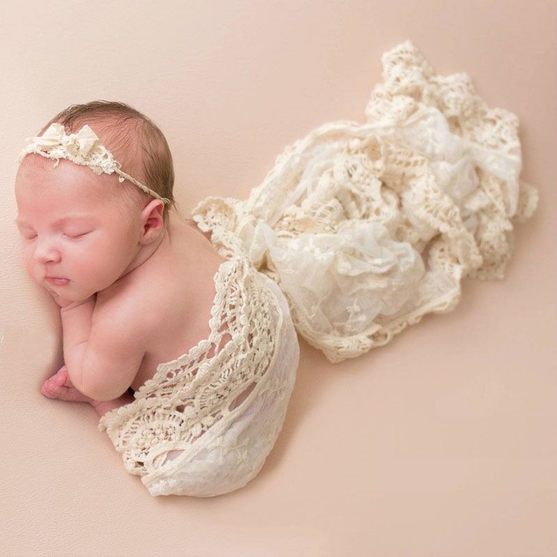 Egodeals Newborn Photography Props Blanket Baby Photography Backdrop Lace Wrap Swaddling Photo Shooting Studio Accessies