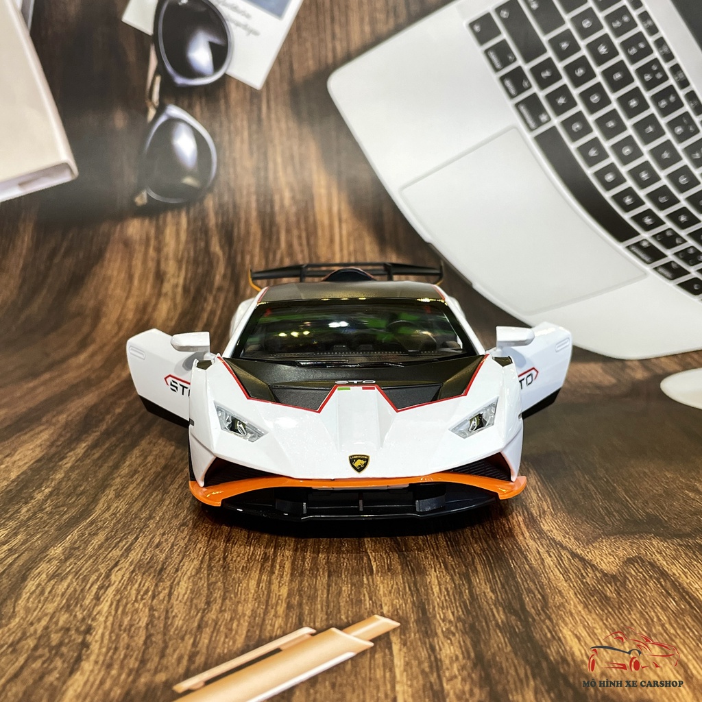 Mô hình xe sắt Lamborghini Huracan STO Tỉ lệ 1:24của hãng JINLIFANG 3 màu