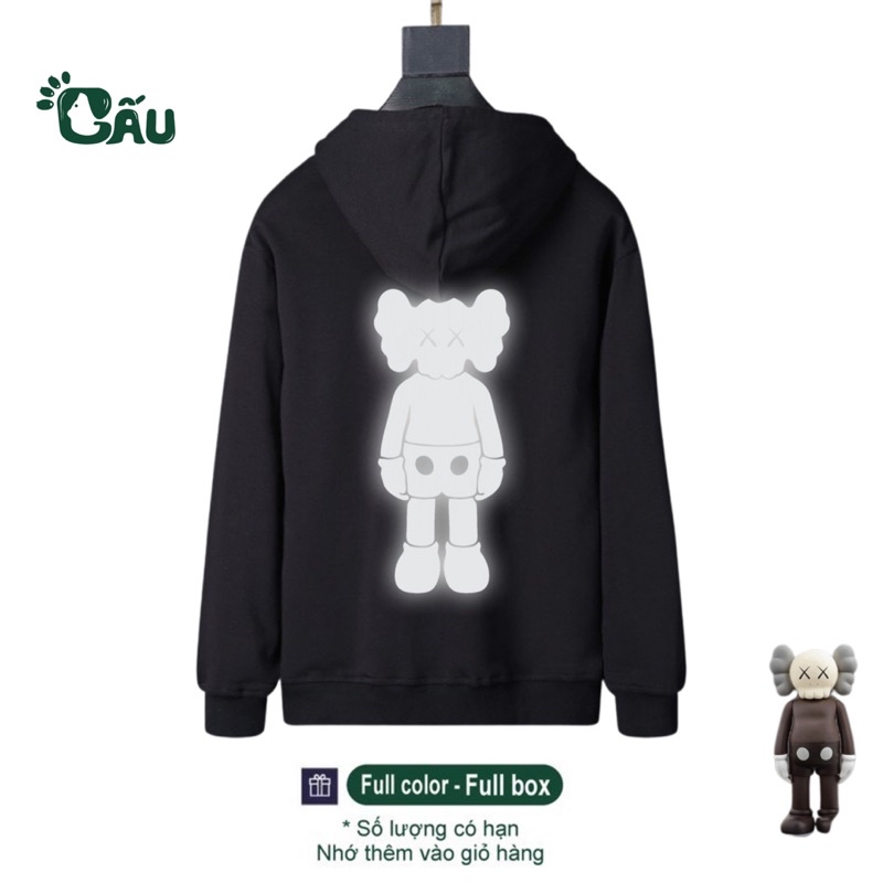 Áo khoác hoodie Men194 vải nỉ co dãn, dày dặn mềm mịn form rộng - KAWS Phản Quang