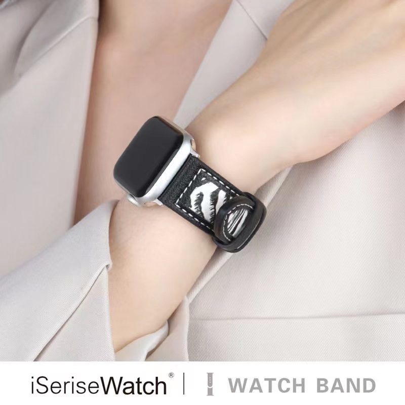 Dây Đeo Bằng Da Thay Thế Dành Cho Đồng Hồ Thông Minh Apple watch 44mm 45mm 41mm 40mm 42mm 38mm iWatch series 3 4 5 6 SE