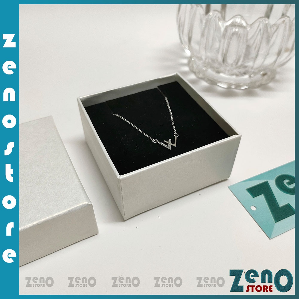 Vòng cổ ZenO titan chữ W (full box) DC06, dây chuyền W phong cách Hàn Quốc dành cho nữ