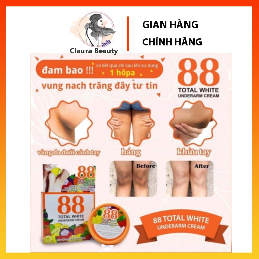 Kem giảm thâm nách và khử mùi 88 Total White Underarm Cream Thái Lan 35g CLAURA BEAUTY