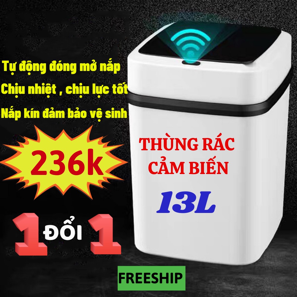 Thùng Rác Cảm Ứng Thông Minh, Thùng Rác Mini Cảm Biến Tự Động Đóng Mở Nắp