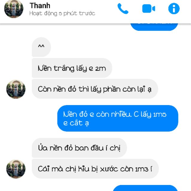 Set vải của chị Thanh