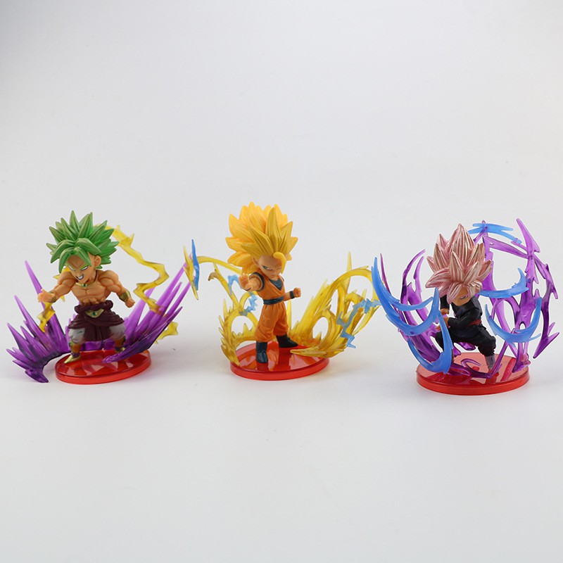 Mô hình chibi Dragonball Son Goku 7 viên ngọc rồng kèm sóng năng lượng đẹp mắt cao 6-8,5 CM