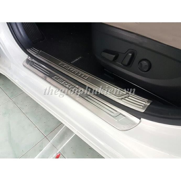 Bộ Ốp bậc cửa, Nẹp bước chân Kia Cerato 2019-2020 –  INOX(hàng cao cấp)