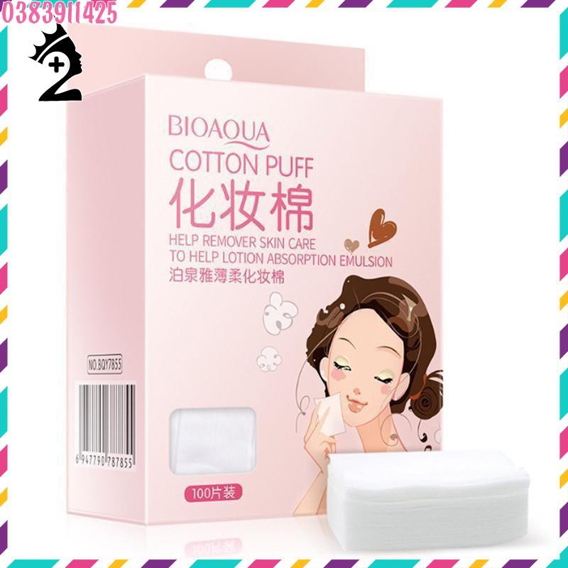 Bông tẩy trang hộp 100 miếng Cotton Puff Bioaqua TPP
