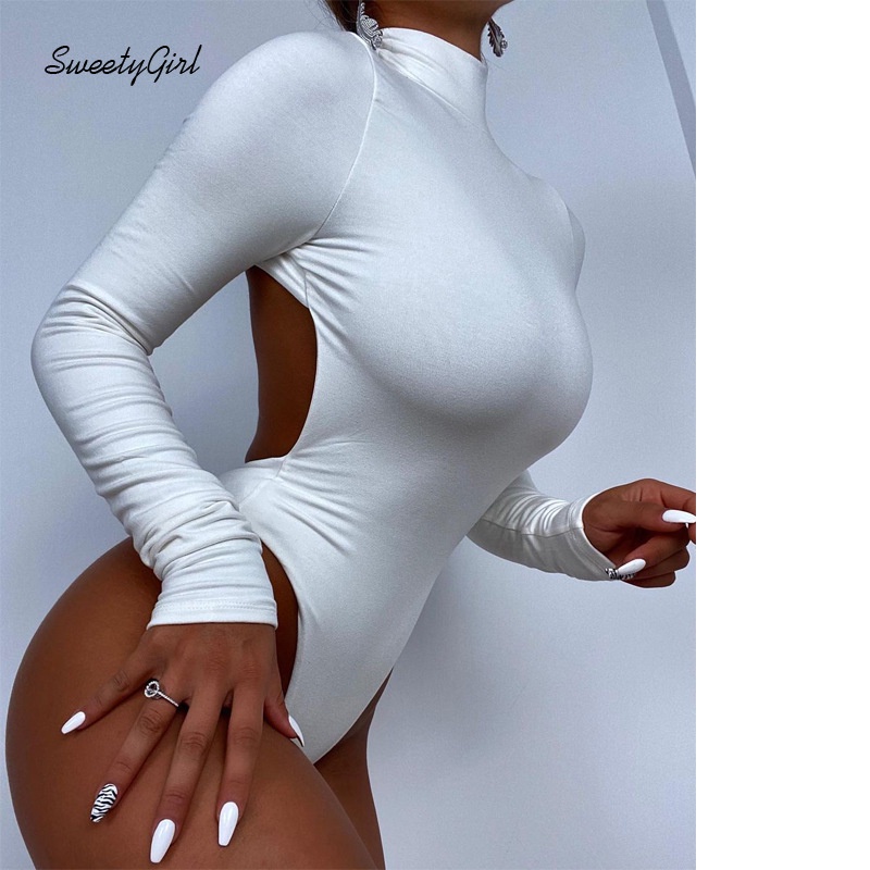 Set Áo Liền Quần Dài Tay Hở Lưng Màu Sắc Đơn Giản Thời Trang Nữ