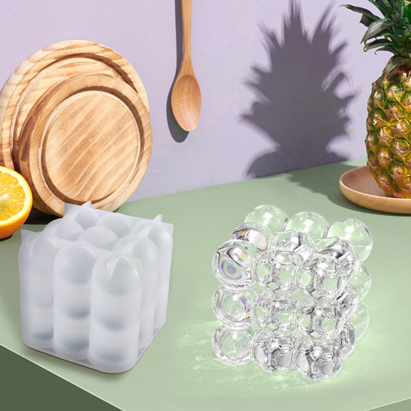 Khuôn silicone làm xà phòng/nến hình học 3D DIY