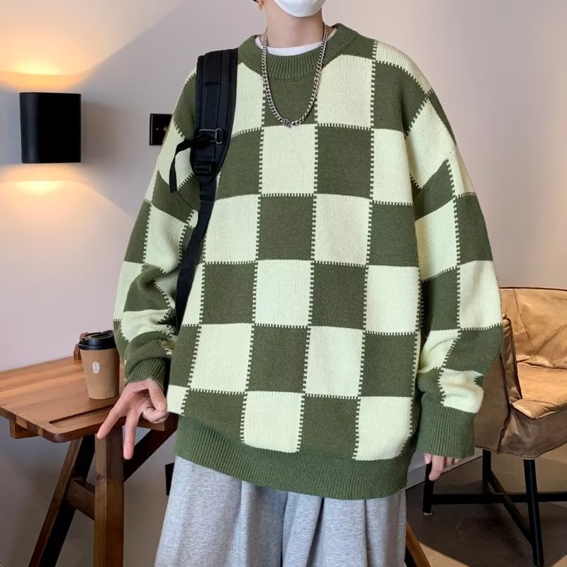 Áo Khoác Sweater Chui Đầu Dáng Rộng Mềm Mại Thời Trang Thu Đông Cá Tính Cho Nam