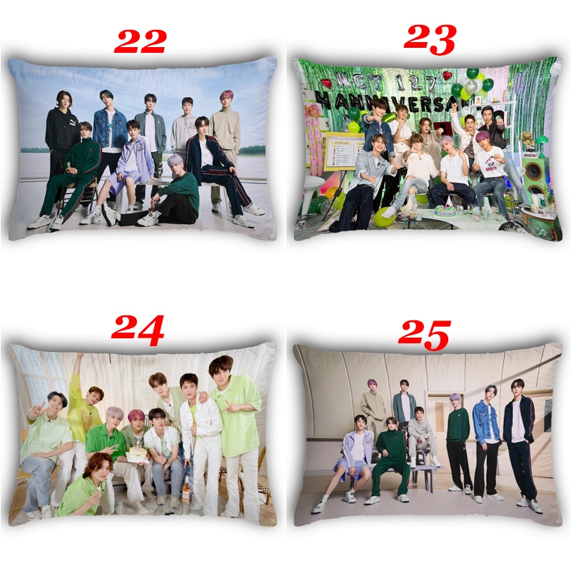 Vỏ Gối Hình Chữ Nhật In Hình NCT 127 Mark & Haechan & Jungwoo & Jaehyun & Doyoung & Yuta & Taeyong & Johnny & Taeil