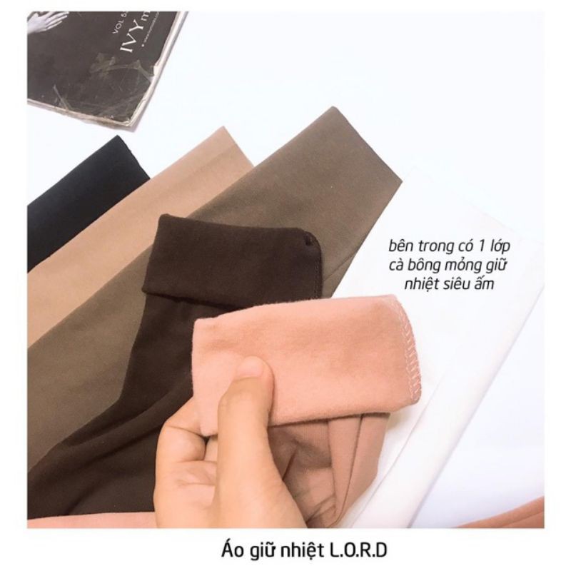 Áo giữ nhiệt lót nỉ cổ 3 phân loại dày đẹp cho nữ