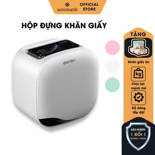 Hộp đựng khăn giấy vệ sinh có nắp dán tường treo tường 2 trong 1 + tặng khăn giấy - automatik