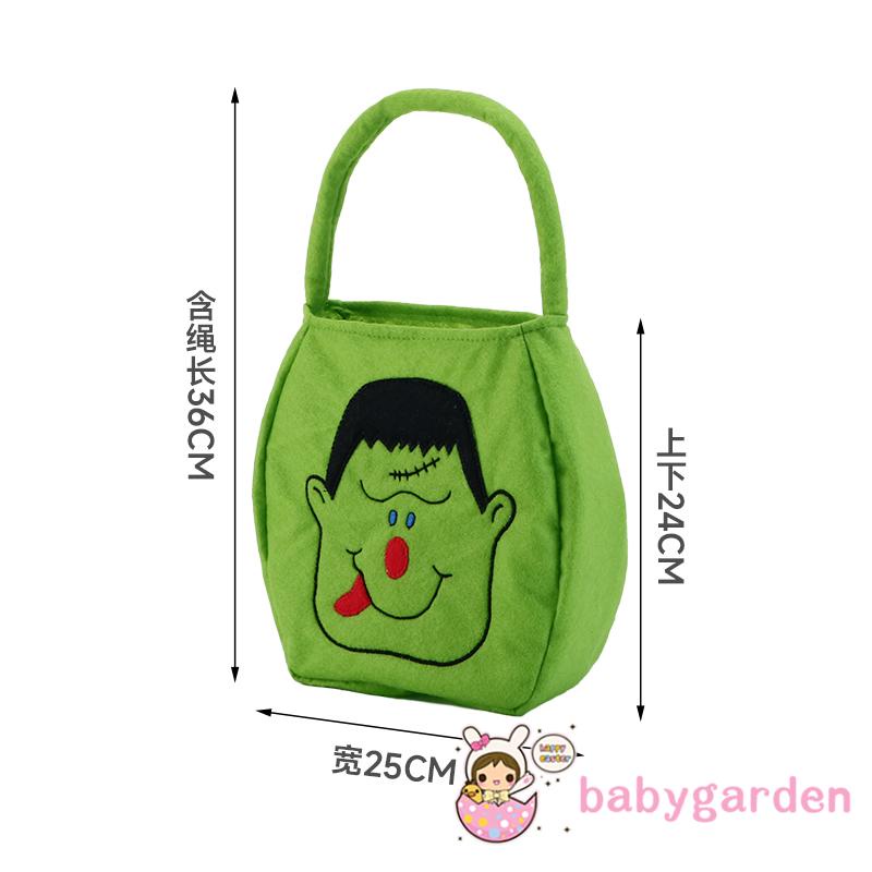 Túi Đựng Kẹo Thêu Họa Tiết Hoạt Hình Có Tay Cầm Phong Cách Halloween Cho Bé