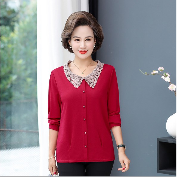 Áo sơ mi nữ trung niên kiểu dáng thanh lịch trẻ trung