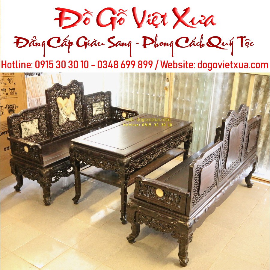 Bàn ghế trường kỷ cổ - Đồ Gỗ Việt Xưa