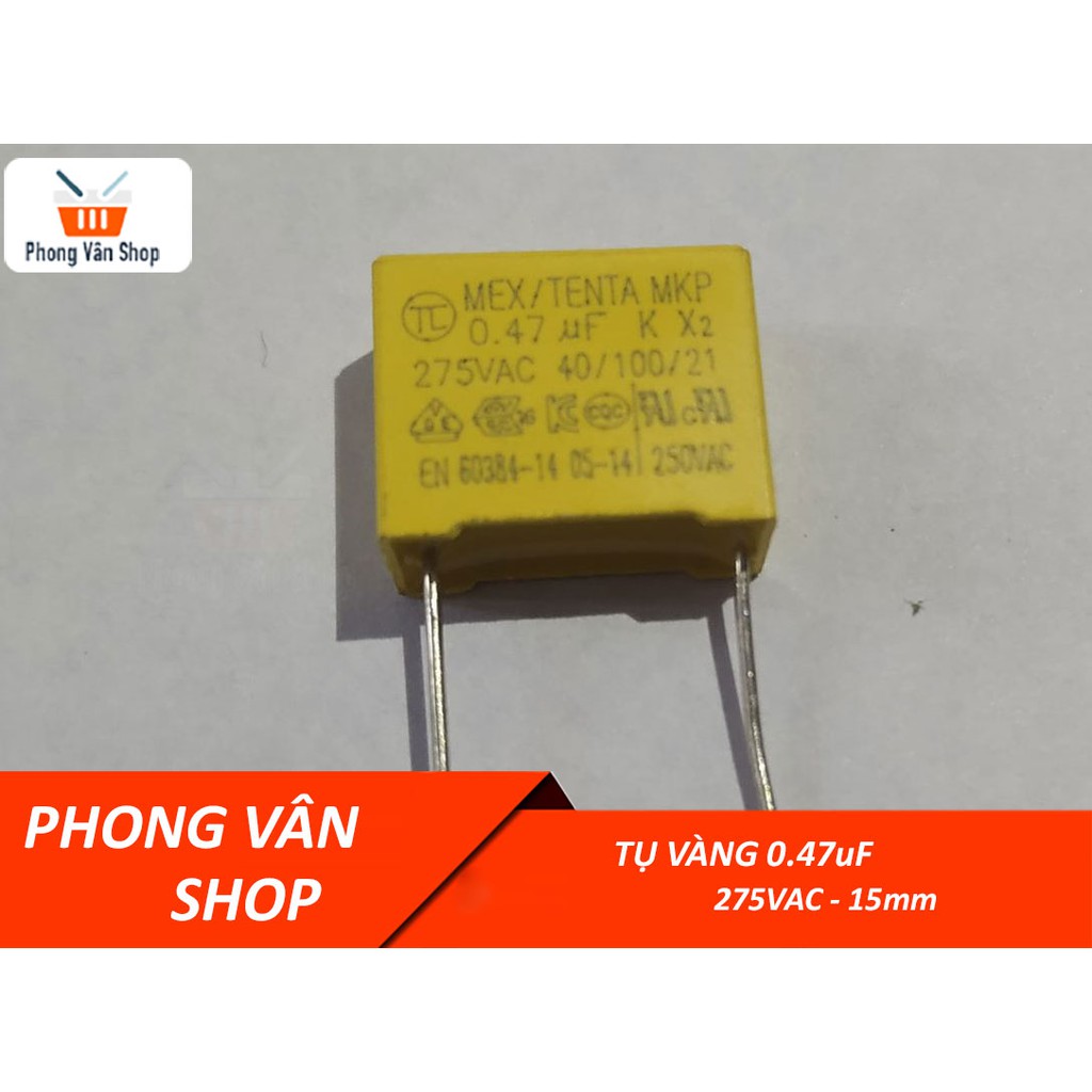 Tụ 0.47uF 275VAC - khoảng cách chân 15mm