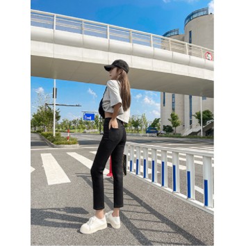 Quần bò baggy nữ đen quần jean baggy nữ quần jeans nữ lưng cao cạp cao 3 size S M L hot năm 2021 nashop 1089 QT11
