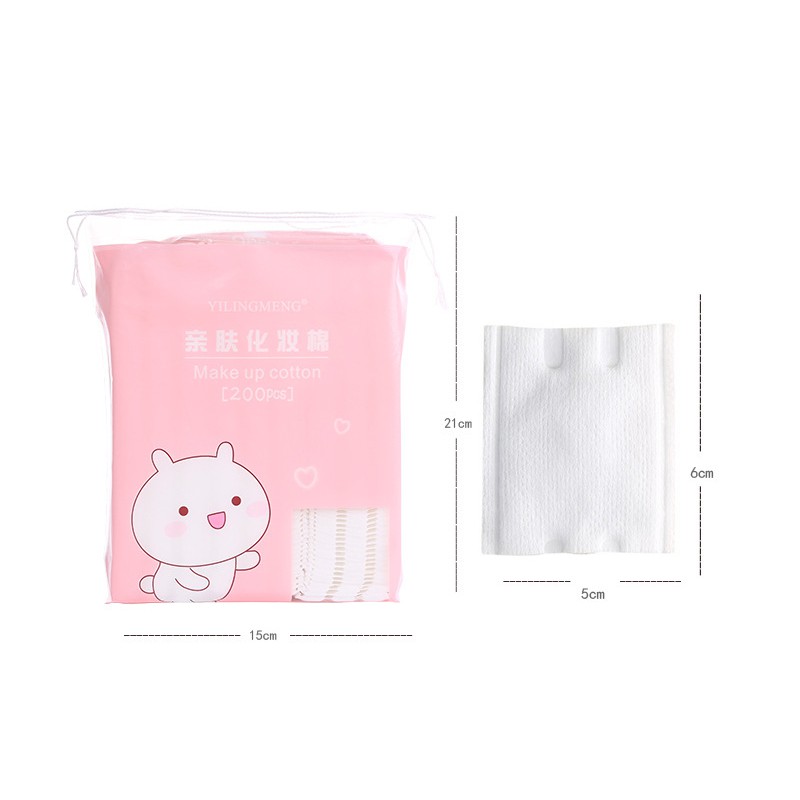 Bông Tẩy Trang Yilingmeng Line Friend Gấu Thỏ Vịt Make Up Cotton 200 Miếng Hàn Quốc Chính Hãng - LAI'S STORE