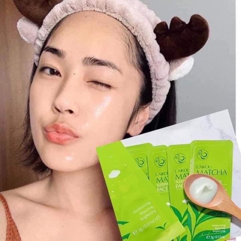 Mặt Lạ Ngủ Laikou Matcha trà xanh 15 gói nhỏ
