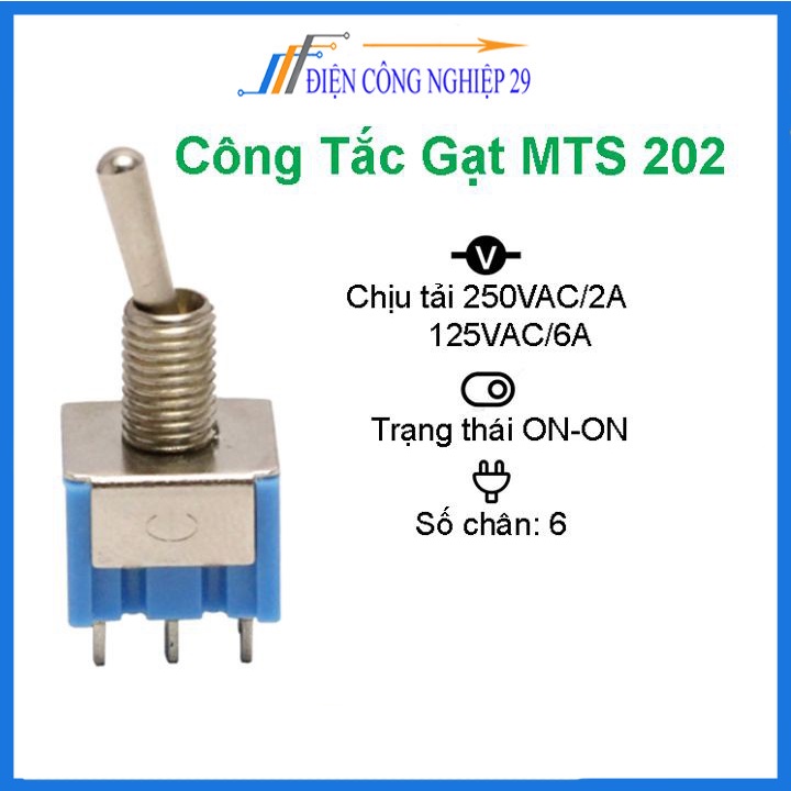 Công tắc gạt MTS 202 2A250V 6A125V