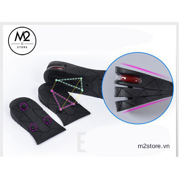 K Lót giày nâng cao chiều cao mang đệm khí cả bàn & nửa bàn cao cấp L110AB 16 23
