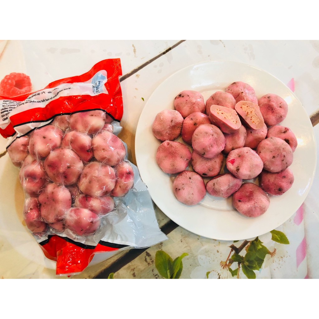 100g Bánh bao hải sản nhân trứng nhím  màu tím