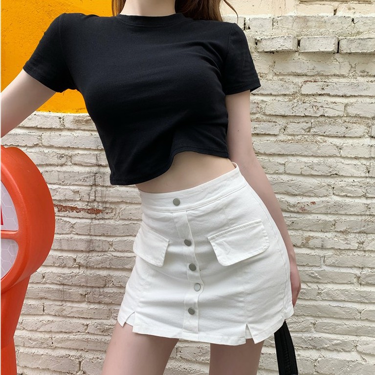 Chân Váy Chữ A Ngắn Đính Nút 4 Màu Thời Trang Cho Nữ | BigBuy360 - bigbuy360.vn