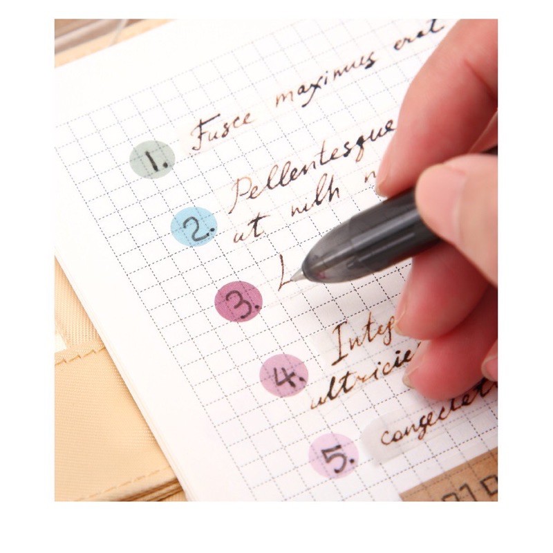 Cuộn sticker chấm tròn 8mm nhiều màu