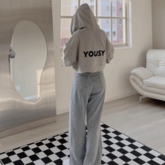 Áo khoác nỉ croptop yousy cá tính nữ 🎁 Nana's House - FREESHIP 🎁 Hoodie nỉ crt form cá tính vintage nữ
