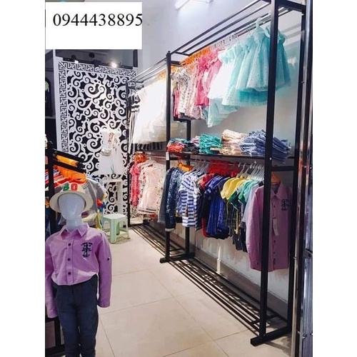 GIÁ TREO HỘP VUÔNG 2 TẦNG - KỆ TREO SHOP THỜI TRANG - DÀN TREO TREO MẪU CHỤP ẢNH VÀ LIVETREAM - SÀO TREO QUẦN ÁO