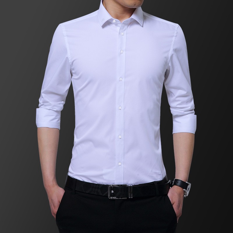 Áo Sơ Mi Nam Dài Tay Cổ Thêu Hoa Hồng Thời Trang 4 Màu Tùy Chọn Size M-5xl