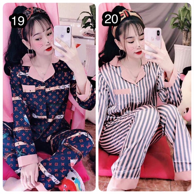 Bộ lụa hoạ tiết VNXK áo dài - quần dài 45-55kg | BigBuy360 - bigbuy360.vn