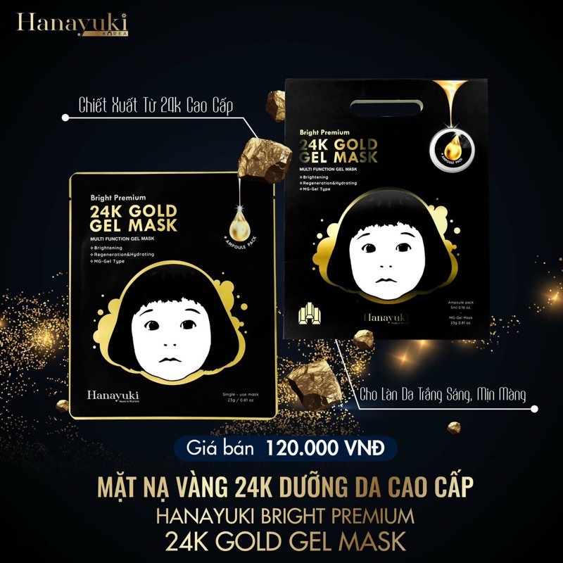 Mặt Nạ Vàng 24K Golden Mask Cao Cấp - Hanayuki Korea