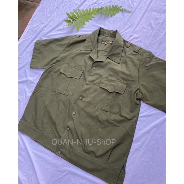 ÁO BAY CỘC TAY MÀU CỎ ÚA-ÁO TẬP QS HÀNG LOẠI 1(HÌNH ẢNH SHOP TỰ CHỤP 100%)