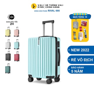 Vali kéo du lịch nhựa ABS RIVAL688 size xách tay 20, 24 inch thiết kế mới có móc treo túi - Valiking