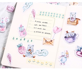 Set 40 sticker giấy cute