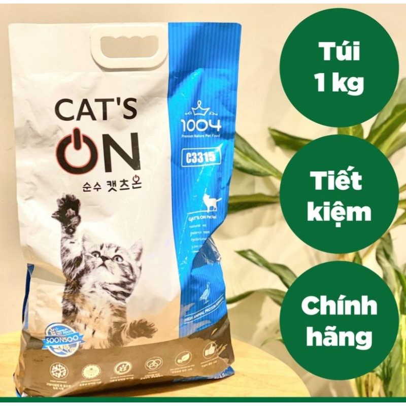 Túi Nguyên 1KG Hạt Cat's On nhập khẩu Hàn Quốc cho mèo mọi lứa tuổi