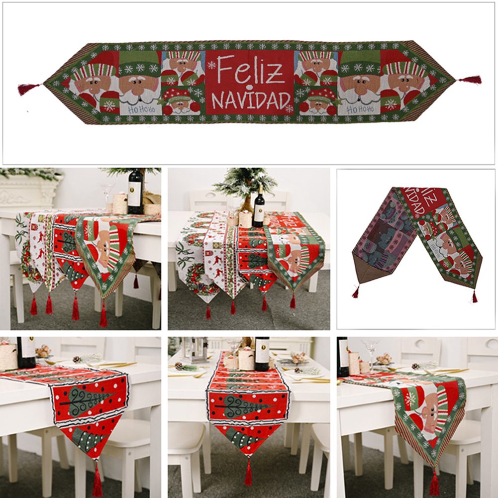 Equalistic New Christmas decorations knitted fabric table runner creative Christmas tablecloth